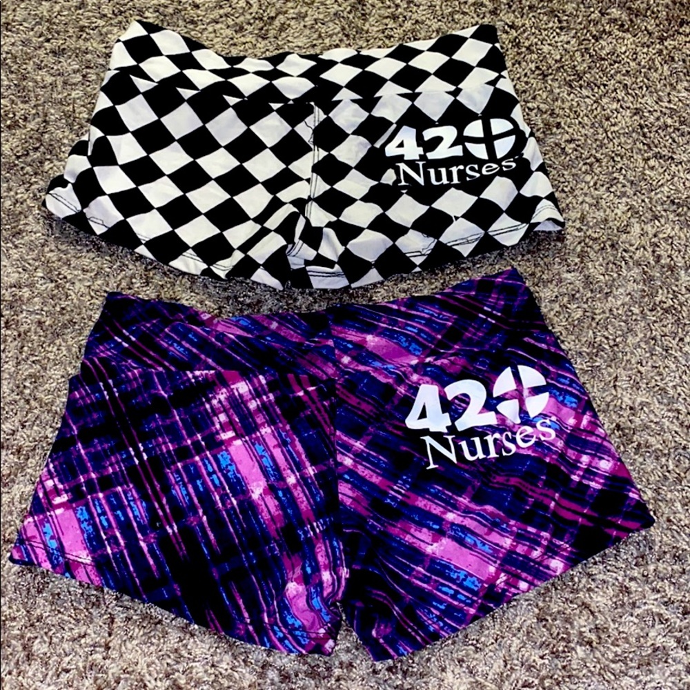 420 nurses fabric short shorts (2pairs)